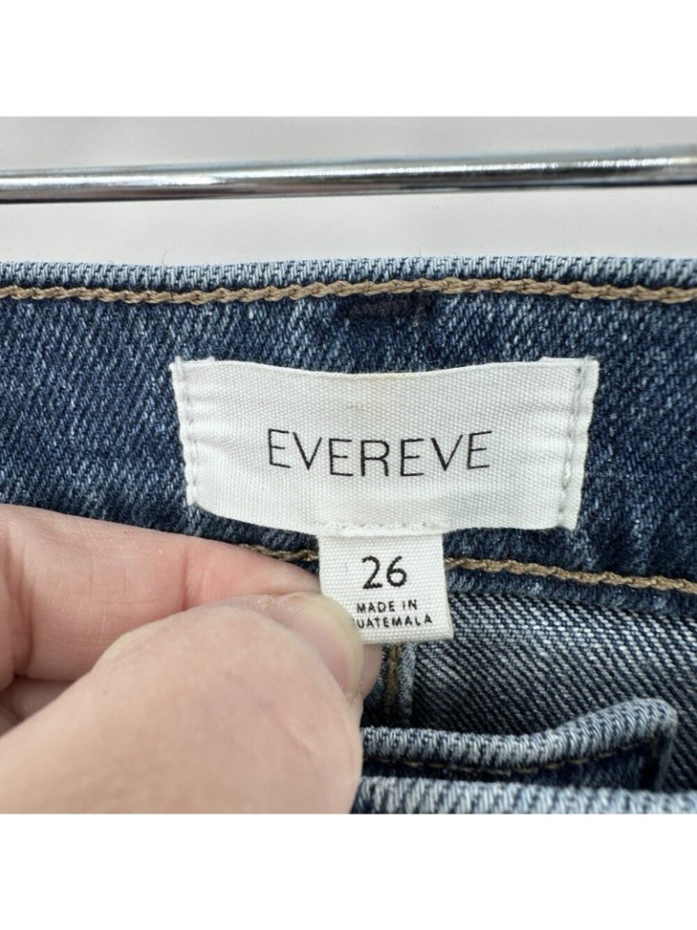 EVEREVE Ever Vintage Hem w Studs Wide Leg Jean 26 medium blue high waist - Picture 9 of 11